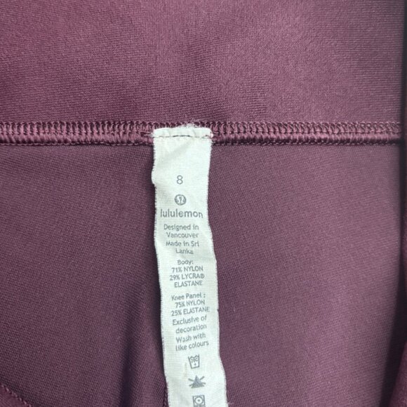 Lululemon Zoned In Tight Leggings 27" Garnet Maroon Plum Women's Size 8 - Picture 8 of 10